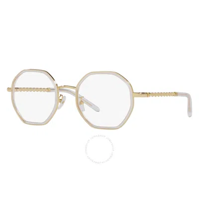 Tory Burch Demo Geometric Ladies Eyeglasses Ty1075 3335 49 In Gold