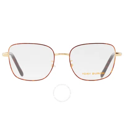 Tory Burch Demo Square Ladies Eyeglasses Ty1077 3344 51 In Gold
