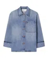 Tory Burch Denim Barn Jacket In Blue