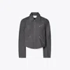 Tory Burch Denim Biker Jacket In Unwashed Raw Indigo