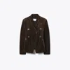 Tory Burch Double-breasted Blazer In Brown