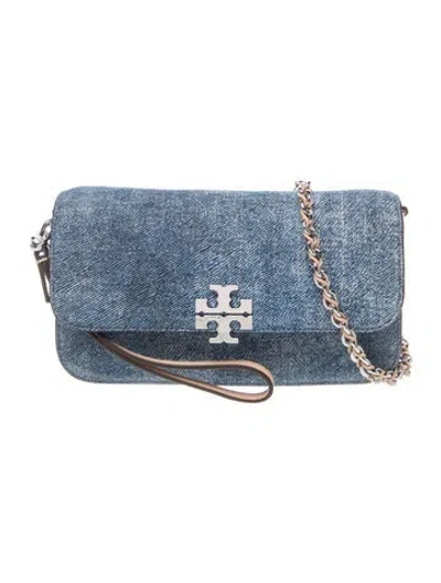 Pre-owned Tory Burch Denim Clutch In Blue
