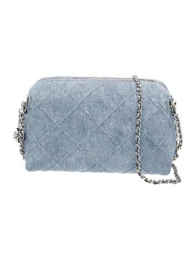 Pre-owned Tory Burch Denim Clutch W/ Tags In Blue
