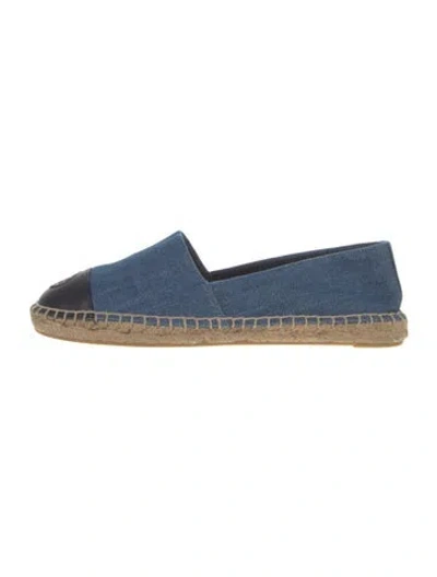 Pre-owned Tory Burch Denim Colorblock Pattern Espadrilles