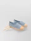 Tory Burch Bicolor Denim Ankle-wrap Espadrilles