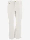 Tory Burch Stretch Denim Jeans In Whitechalkwas