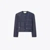 Tory Burch Denim Handbag Jacket In Blue