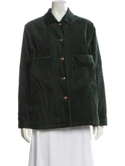 Pre-owned Tory Burch Denim Jacket In Green