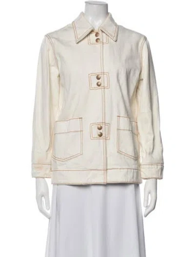 Pre-owned Tory Burch Denim Jacket In Neutrals