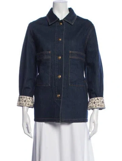 Pre-owned Tory Burch Denim Jacket W/ Tags In Blue
