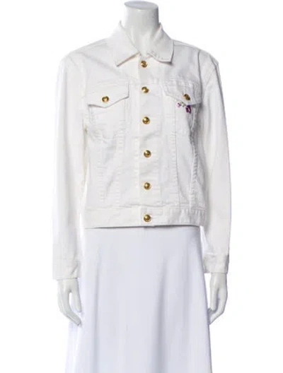 Pre-owned Tory Burch Denim Jacket In White