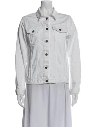 Pre-owned Tory Burch Denim Jacket In White