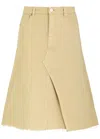 Tory Burch Beige Deconstructed Midi Skirt In Khaki