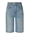 Tory Burch Distressed Denim Shorts In Blue