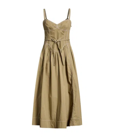 Tory Burch Denim Sleeveless Dress In Brown
