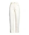 Tory Burch Denim Trousers In White