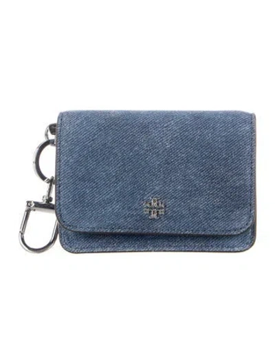 Pre-owned Tory Burch Denim Wallet W/ Tags In Blue