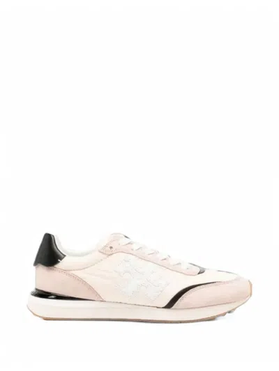 Tory Burch Destiny Suede-panel Sneakers In Pink