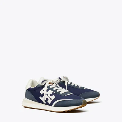 Tory Burch Destiny Logo Trainer Sneakers In Retro Navy/retro Navy/purity