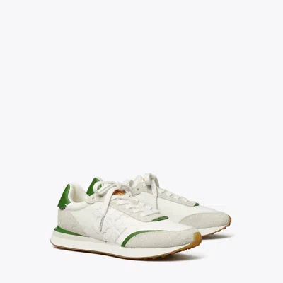 Tory Burch Destiny Trainer In White/purity/pale Green