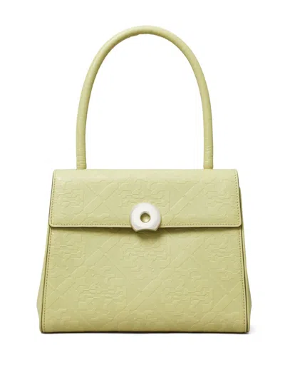 Tory Burch Deville Logo-debossed Leather Bag In Green