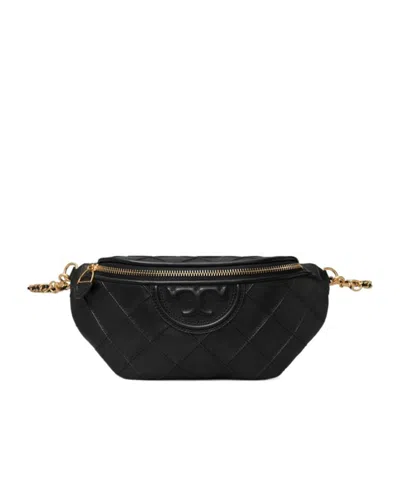 Tory Burch Diamond Pattern Zipped Belt Bag In Black