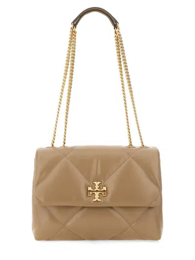Tory Burch Diamond Quilted "kira" Shoulder Bag In Beige