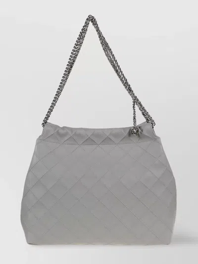 Tory Burch Diamond Quilted Shoulder Bag In Gray