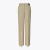 Tory Burch Distressed Cotton Trousers In Neutral