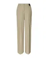 Tory Burch Distressed Cotton Trousers In Brown