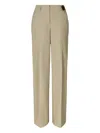 Tory Burch Distressed Cotton Trousers In Neutral
