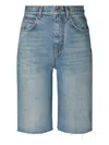 Tory Burch Distressed Denim Shorts In Blue
