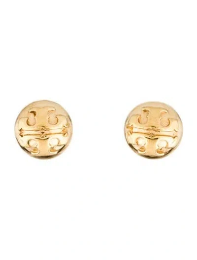 Pre-owned Tory Burch Domed Logo Stud Earrings In Multi