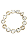 Tory Burch Donut Link Necklace In Light Silver/multi