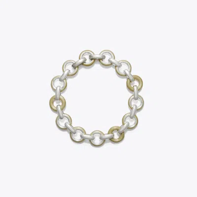 Tory Burch Donut Link Necklace In Metallic