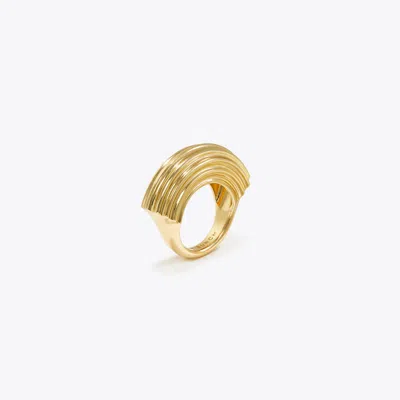 Tory Burch Donut Ring In Light Brass