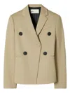 Tory Burch Double-breasted Blazer In Brown