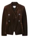 Tory Burch Double-breasted Blazer In Brown