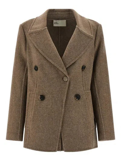 Tory Burch Wool Coat Coats And Trench Coats Beige In Brown