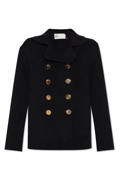 Tory Burch Wool Peacoat In Black