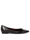Tory Burch Double T Buckle Pointed-toe Flat In Black