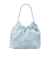 Tory Burch Mini Fleming Denim Cross Body Bag In Blue