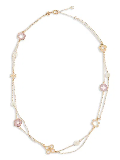 Tory Burch Double-chain Necklace In Gold