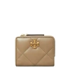 Tory Burch Kira Diamond Quilted Leather Bifold Wallet In Brown