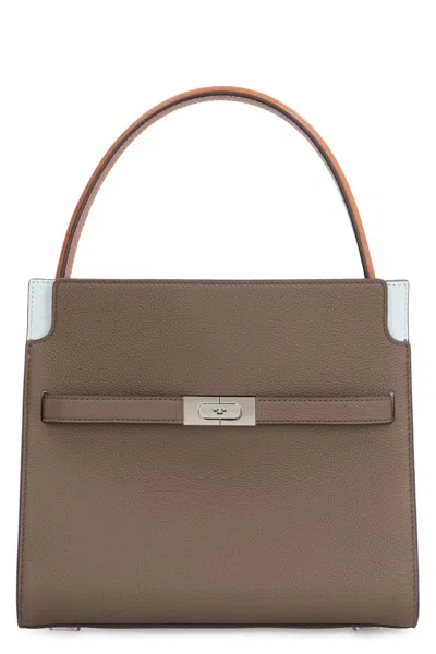 Tory Burch Cross Body Bag With Luxurious Suede And Lamb Leather Trim In Brown