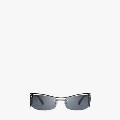 Tory Burch Double-lens Runway Sunglasses In Black