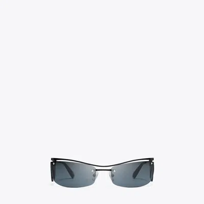 Tory Burch Double-lens Runway Sunglasses In Dark Grey