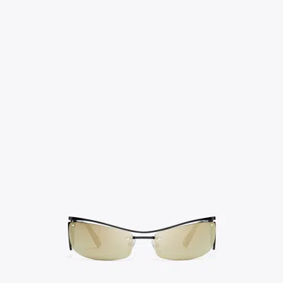Tory Burch Double-lens Runway Sunglasses In Mirrored Brown/mirrored Green