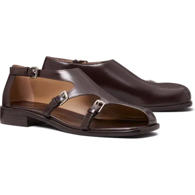 Tory Burch Double Monk Strap Shoe In Dark Umber