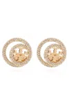 TORY BURCH DOUBLE-RING EMBELLISHED EARRINGS